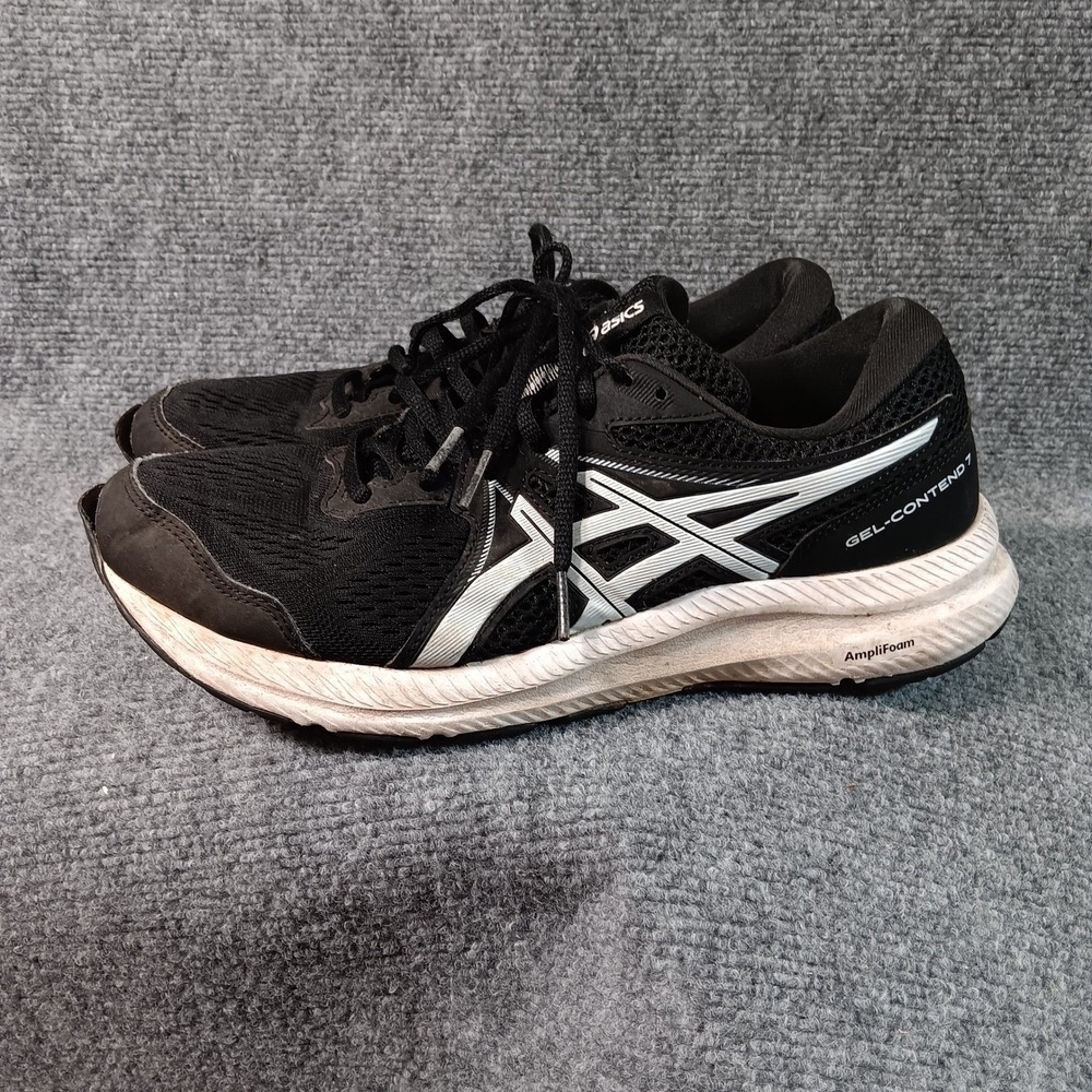 ASICS Gel Contend 7 Black White Men's Running Shoes Sneakers Size 8.5 Extra Wide